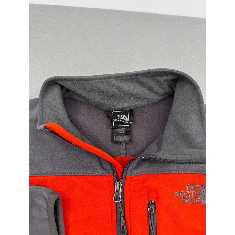 The North Face Softshell Full Zip Jacket Mens L Orange Gorpcore Windwall Hiking
